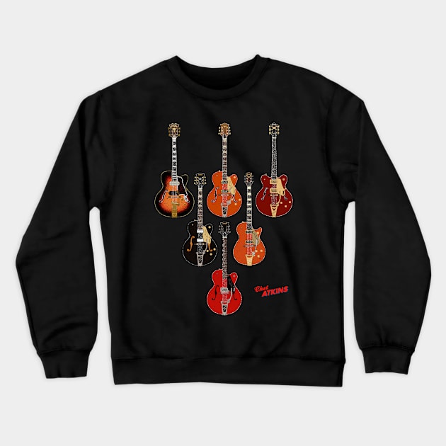 Chet Atkins Iconic Guitars Crewneck Sweatshirt by Daniel Cash Guitar